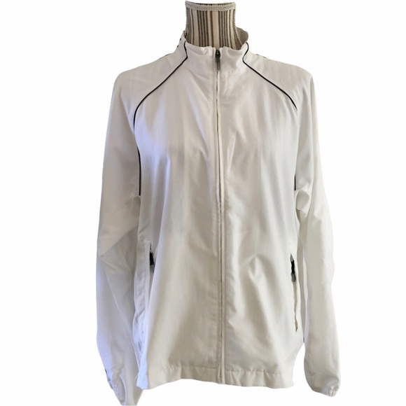 adidas Jackets & Blazers - Adidas White ClimaProof Windbreaker Size Large
